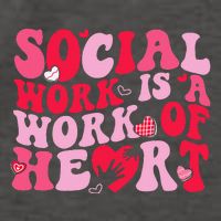Social Work Is A Work Of Heart ValentineS Day Social Worker Vector Backpack