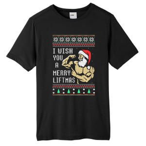 Santa Workout I Wish You A Merry Liftmas  Tall Fusion ChromaSoft Performance T-Shirt