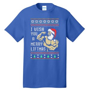 Santa Workout I Wish You A Merry Liftmas  Tall T-Shirt