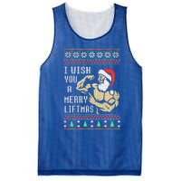 Santa Workout I Wish You A Merry Liftmas  Mesh Reversible Basketball Jersey Tank