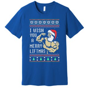 Santa Workout I Wish You A Merry Liftmas  Premium T-Shirt