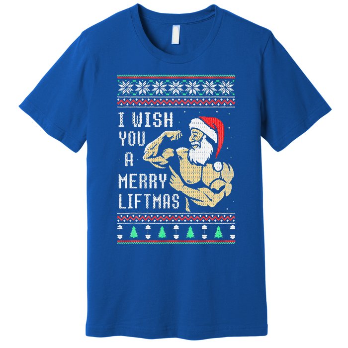 Santa Workout I Wish You A Merry Liftmas  Premium T-Shirt