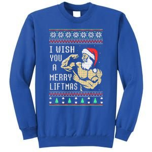 Santa Workout I Wish You A Merry Liftmas  Tall Sweatshirt