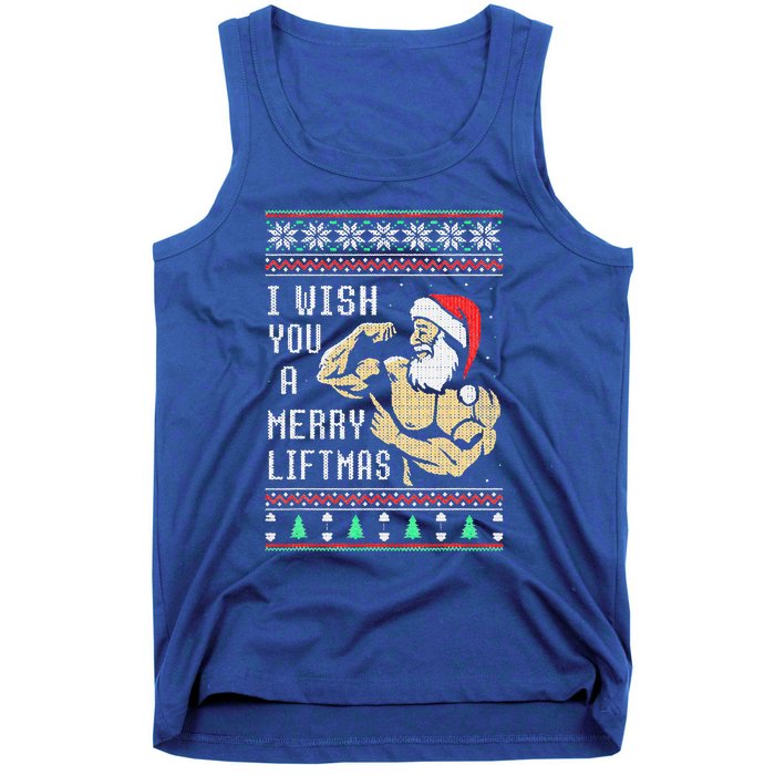 Santa Workout I Wish You A Merry Liftmas  Tank Top