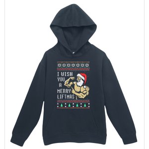 Santa Workout I Wish You A Merry Liftmas  Urban Pullover Hoodie