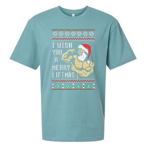 Santa Workout I Wish You A Merry Liftmas  Sueded Cloud Jersey T-Shirt