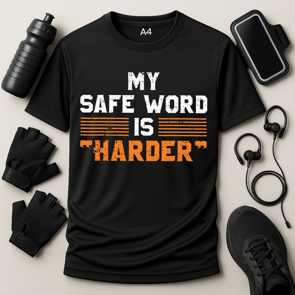 Safe Word Is Harder Naughty Dirty Adult Humor Sub Dom Cooling Performance Crew T-Shirt