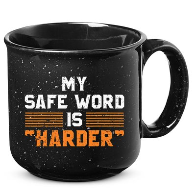 Safe Word Is Harder Naughty Dirty Adult Humor Sub Dom 15oz Campfire Ceramic Mug