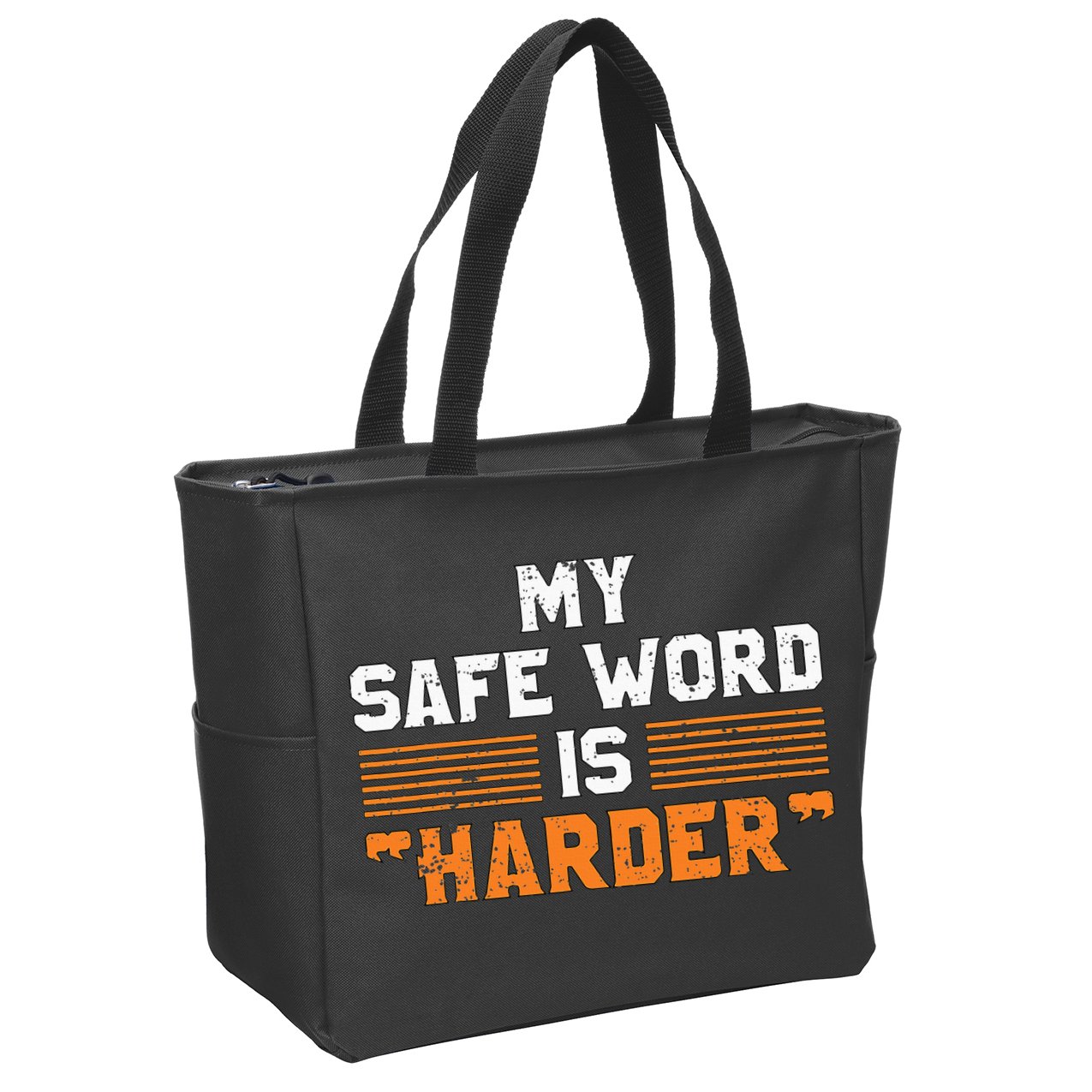 Safe Word Is Harder Naughty Dirty Adult Humor Sub Dom Zip Tote Bag