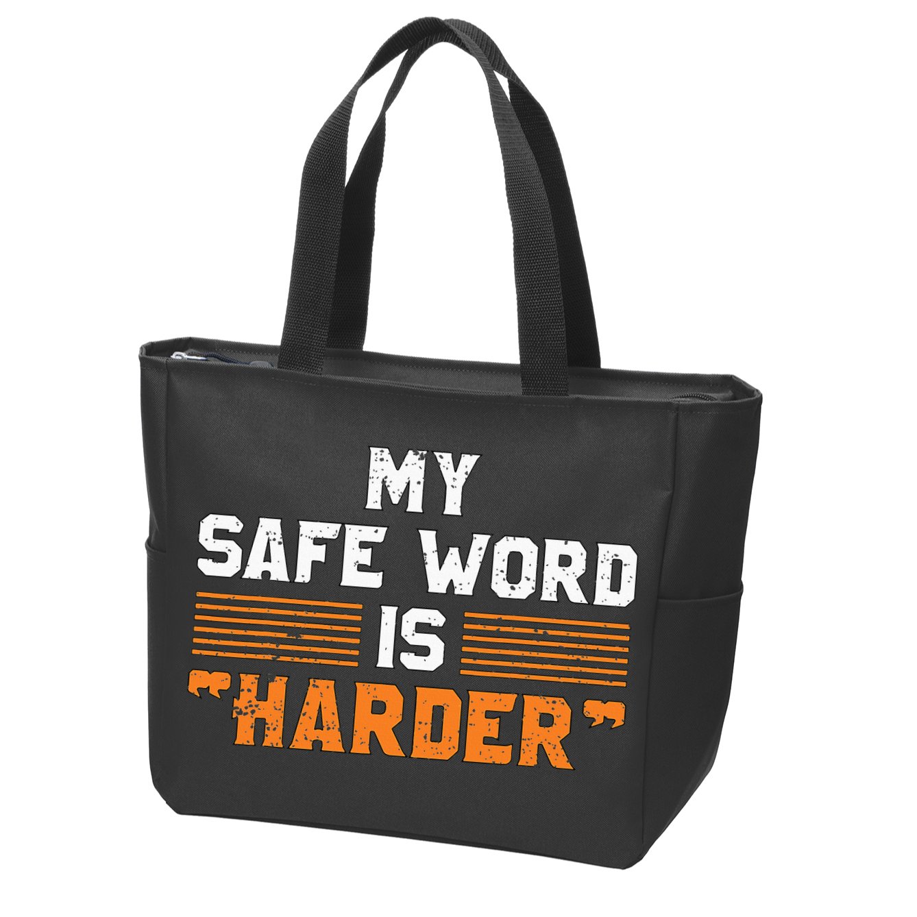 Safe Word Is Harder Naughty Dirty Adult Humor Sub Dom Zip Tote Bag