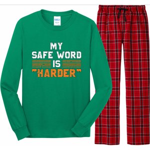 Safe Word Is Harder Naughty Dirty Adult Humor Sub Dom Long Sleeve Pajama Set