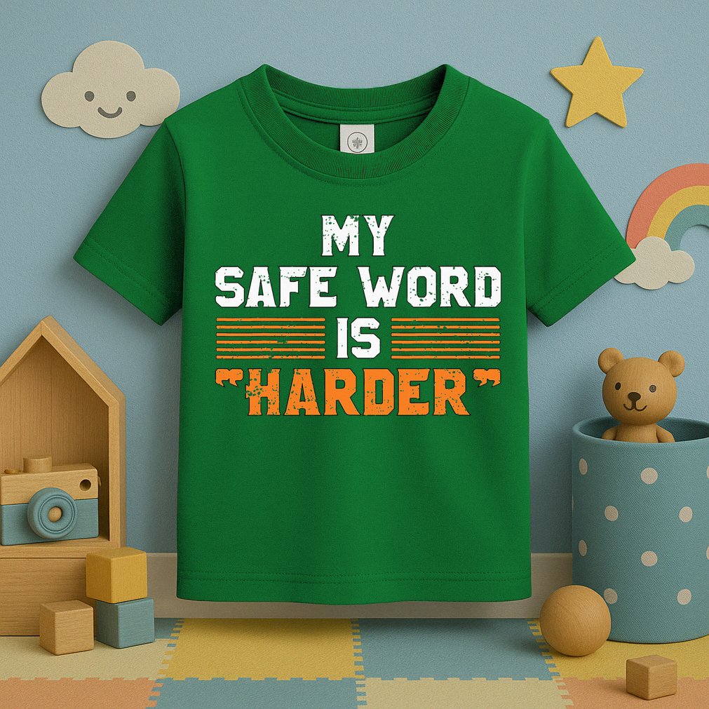 Safe Word Is Harder Naughty Dirty Adult Humor Sub Dom Toddler T-Shirt