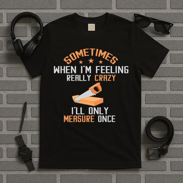 Sometimes When I'M Feeling Really Crazy I Only Measure Once T-Shirt