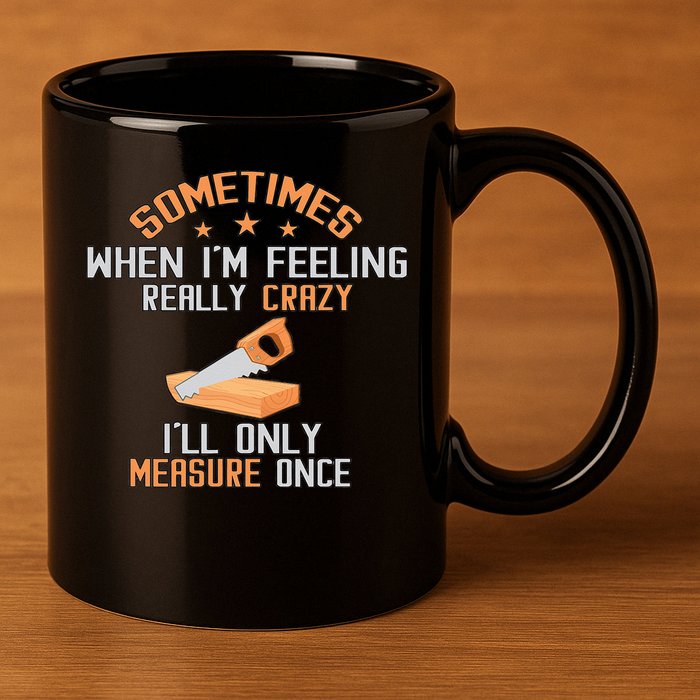 Sometimes When I'M Feeling Really Crazy I Only Measure Once 11oz C Handle Ceramic Mug