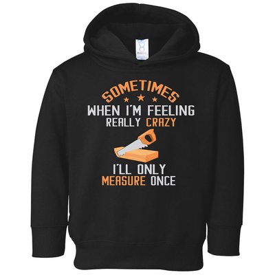 Sometimes When I'M Feeling Really Crazy I Only Measure Once Toddler Hoodie