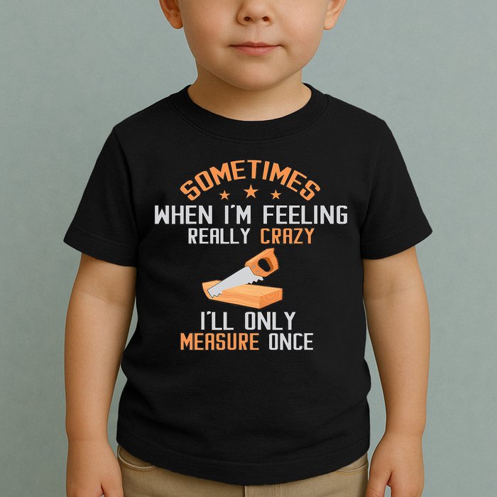 Sometimes When I'M Feeling Really Crazy I Only Measure Once Toddler T-Shirt