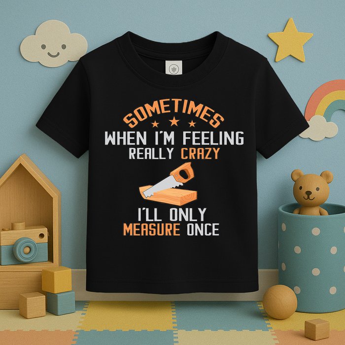 Sometimes When I'M Feeling Really Crazy I Only Measure Once Toddler T-Shirt