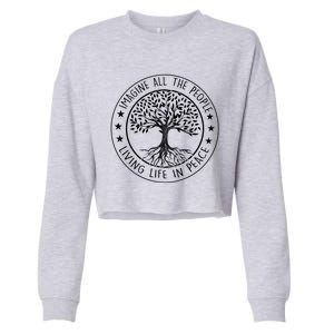 Stop War Imagine All The People Anti War Save The Earth Cool Gift Cropped Pullover Crew