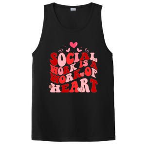 Social Work Is A Work Of Heart Valentines Day Social Worker PosiCharge Competitor Tank