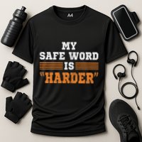 Safe Word Is Harder Bdsm Submissive Domination Graphic Art Performance Shirt