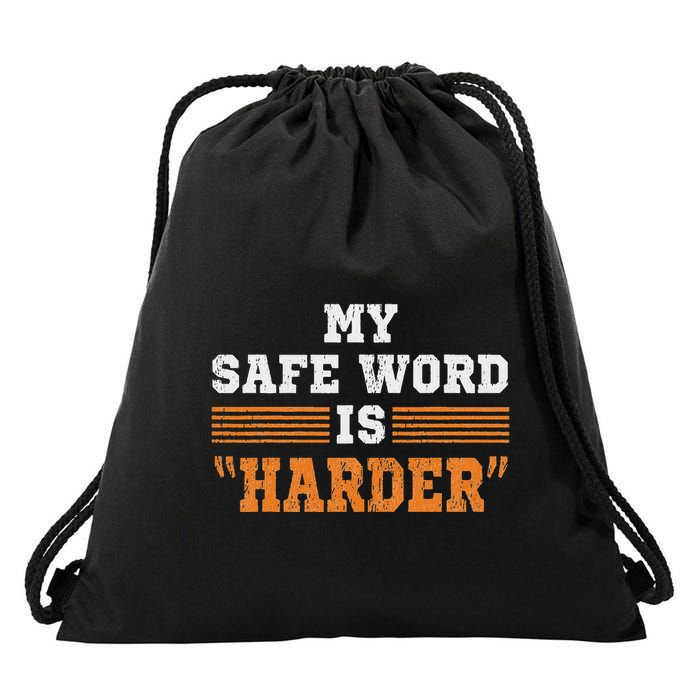 Safe Word Is Harder Bdsm Submissive Domination Graphic Art Drawstring Bag