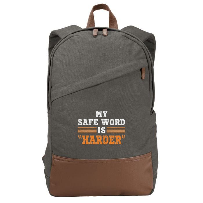 Safe Word Is Harder Bdsm Submissive Domination Graphic Art Cotton Canvas Backpack