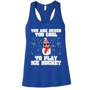 Snow Winter Ice Hockey Christmas Collection Gift Women's Racerback Tank