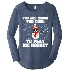 Snow Winter Ice Hockey Christmas Collection Gift Women's Perfect Tri Tunic Long Sleeve Shirt