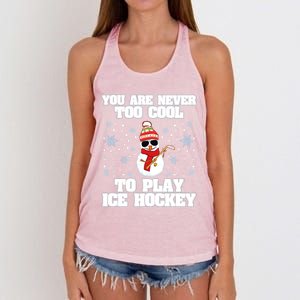 Snow Winter Ice Hockey Christmas Collection Gift Women's Knotted Racerback Tank