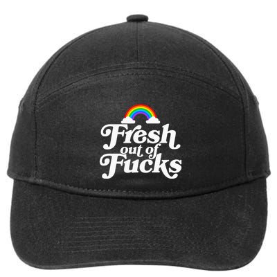 Swear Word Inappropriate Fresh Out Of Fucks 7-Panel Snapback Hat