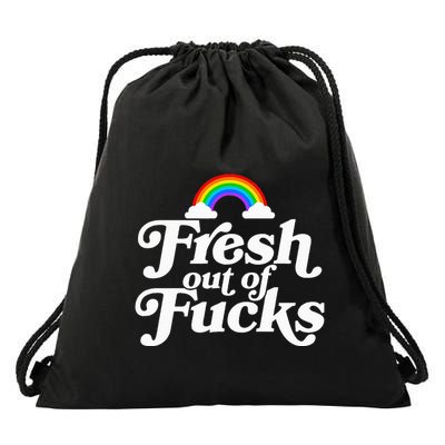 Swear Word Inappropriate Fresh Out Of Fucks Drawstring Bag
