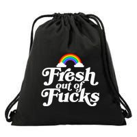 Swear Word Inappropriate Fresh Out Of Fucks Drawstring Bag
