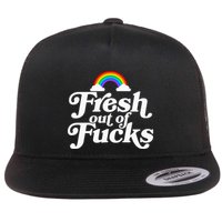 Swear Word Inappropriate Fresh Out Of Fucks Flat Bill Trucker Hat