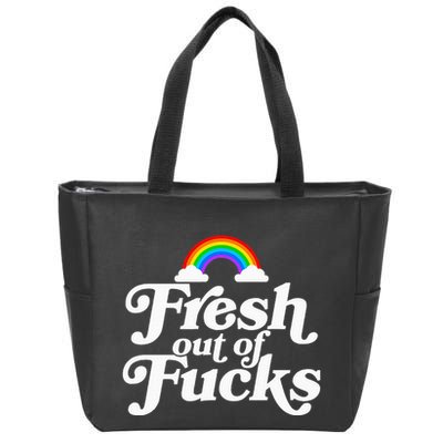 Swear Word Inappropriate Fresh Out Of Fucks Zip Tote Bag
