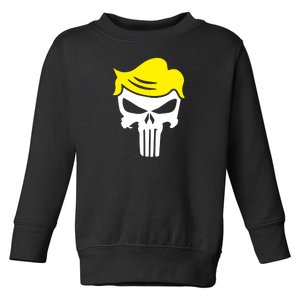 Trump Hair Skull Halloween Toddler Sweatshirt