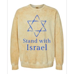 Stand With Israel! Support Israel Colorblast Crewneck Sweatshirt