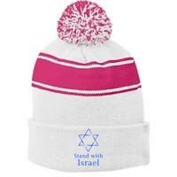Stand With Israel! Support Israel Stripe Pom Pom Beanie