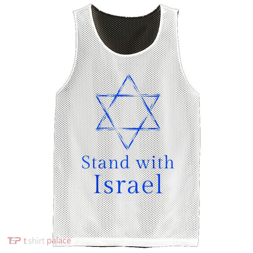 Stand With Israel! Support Israel Mesh Reversible Basketball Jersey Tank