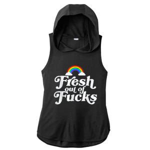 Swear Word Inappropriate Funny Adult Fresh Out Of Fucks Ladies PosiCharge Tri-Blend Wicking Draft Hoodie Tank