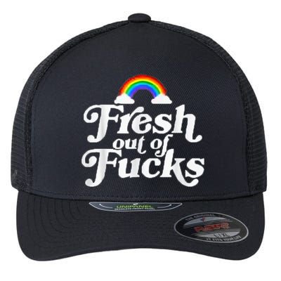 Swear Word Inappropriate Funny Adult Fresh Out Of Fucks Flexfit Unipanel Trucker Cap