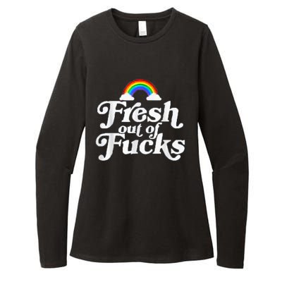 Swear Word Inappropriate Funny Adult Fresh Out Of Fucks Womens CVC Long Sleeve Shirt