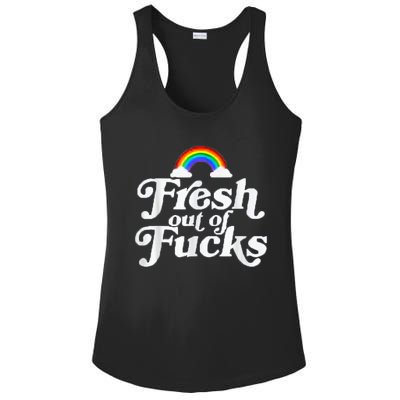 Swear Word Inappropriate Funny Adult Fresh Out Of Fucks Ladies PosiCharge Competitor Racerback Tank