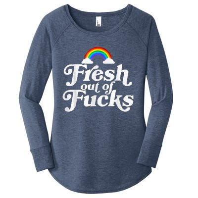 Swear Word Inappropriate Funny Adult Fresh Out Of Fucks Women's Perfect Tri Tunic Long Sleeve Shirt