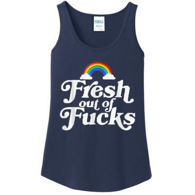 Swear Word Inappropriate Funny Adult Fresh Out Of Fucks Ladies Essential Tank