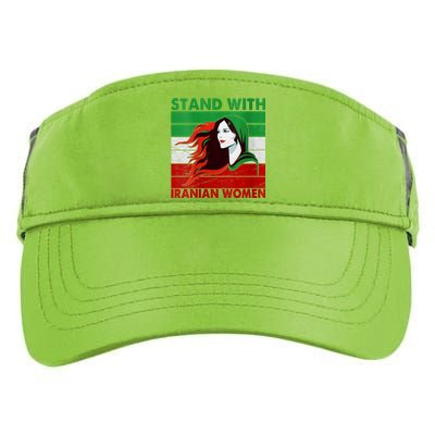 Stand With Iranian Women Iran Flag Retro Vintage Adult Drive Performance Visor