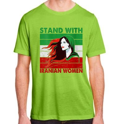 Stand With Iranian Women Iran Flag Retro Vintage Adult ChromaSoft Performance T-Shirt