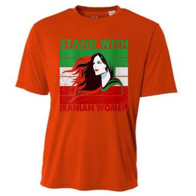 Stand With Iranian Women Iran Flag Retro Vintage Cooling Performance Crew T-Shirt