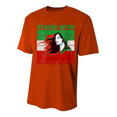 Stand With Iranian Women Iran Flag Retro Vintage Performance Sprint T-Shirt