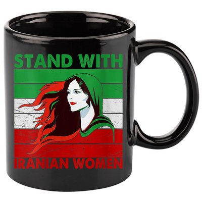 Stand With Iranian Women Iran Flag Retro Vintage 11oz C Handle Ceramic Mug