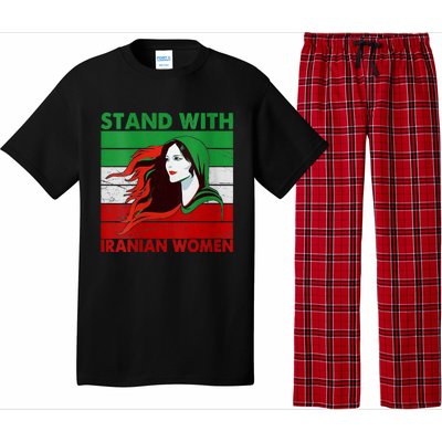 Stand With Iranian Women Iran Flag Retro Vintage Pajama Set